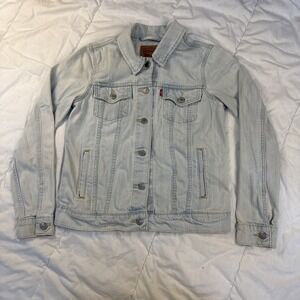 Levi's Ex Boyfriend Trucker Jean Denim Jacket Women's Sm Light Wash 80's Style